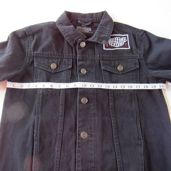 Stranger Things Eddie Munson Black Denim Jacket Official Hell Fire Club Size S - Picture 7 of 8